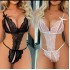 European and American Style Gathered Sexy Lingerie Sleepwear Hollow Out Backless Bodysuit Adult Sexy Temptation Uniform Set