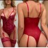 New European and American sexy lingerie, sexy sleepwear with lace embellishments, one-piece sheer sleepwear.
