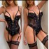 New European and American sexy lingerie, sexy sleepwear with lace embellishments, one-piece sheer sleepwear.